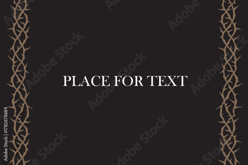 frame of thorns image isolated on black background