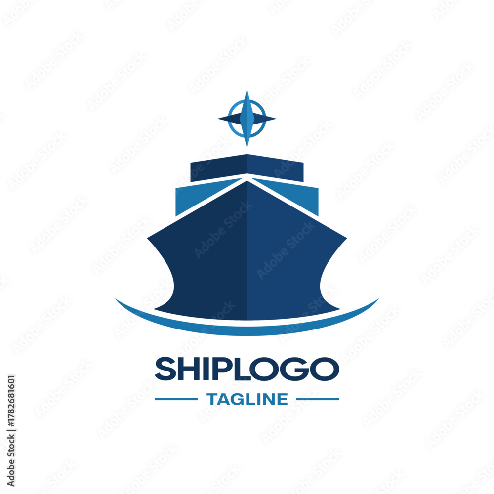 Fototapeta premium Ship logo, oceano logo, cruise logo