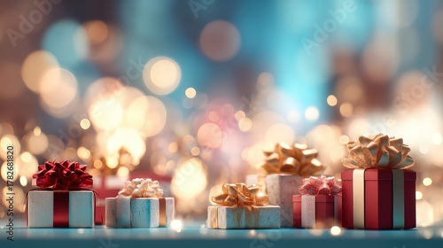 Wallpaper Mural A row of presents with red bows on them Torontodigital.ca