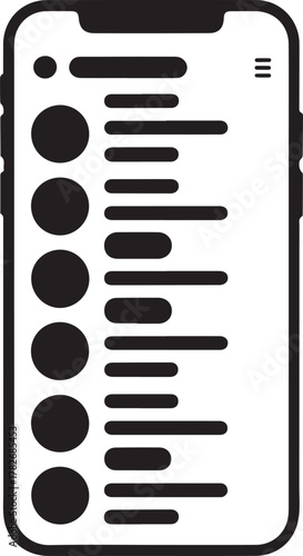 Mobile phone screen displaying chat conversation interface icon Vector