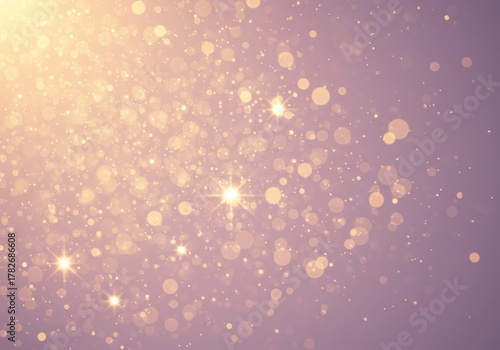 Soft focus golden bokeh lights on purple background