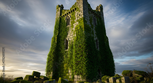 Old stone castle ruins architecture building ivy covered sky landscape tourism travel destination landmark