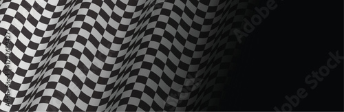 Black and white checkered flag background. sport and race theme, vector victory flag