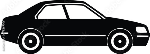 Sleek Car Silhouette: Modern Automobile Vector For Automotive Designs, Transportation Projects and Vehicle Graphic Illustration