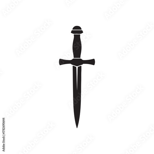 Dagger vector icon silhouette illustration design on white background.