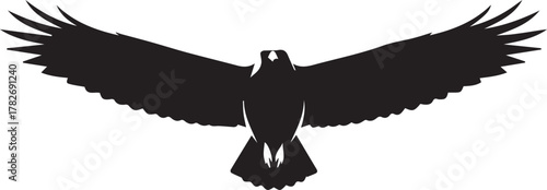 Majestic raptor silhouette in flight with wings spread wide symbolizing freedom and power