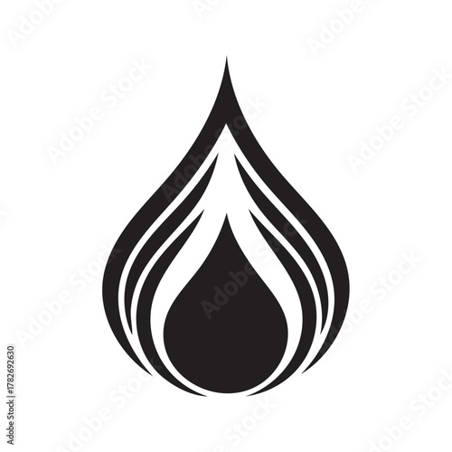 Minimalist Flame Icon for Fire and Energy Design
