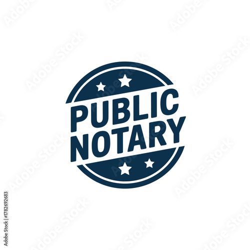 Official public notary seal stamp emblem with stars and stripes design