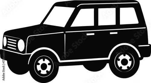 SUV Car Auto Transport Vehicle Automobile Crossover Utility Icon Vector Silhouette Drive Four Wheel Adventure Off Roading