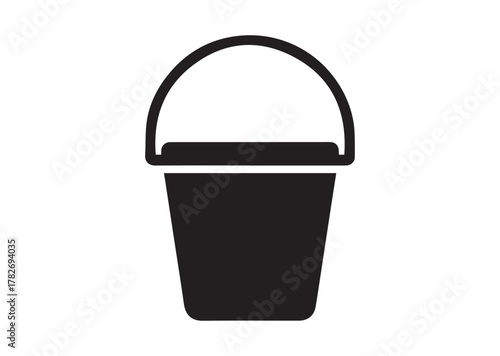 Bucket icon, Bucket solid vector