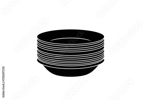 Biodegradable plates stacked, eco-friendly concept, minimalistic design