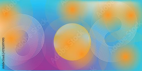 Abstract tech  Vibrant gradient abstract background with circular patterns and big data
