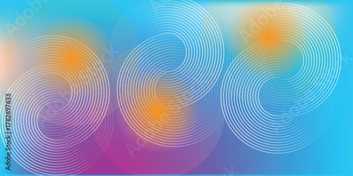 Abstract tech  Vibrant gradient abstract background with circular patterns and big data