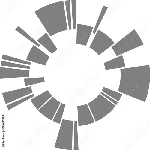 Circular segments organize quantitative information within a symmetrical radial visualization system.