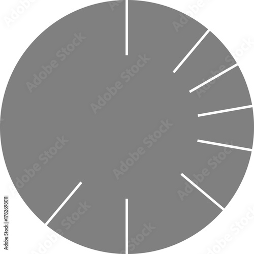 Broad pie segment divisions construct a circular format emphasizing major data areas and clear radial structure.