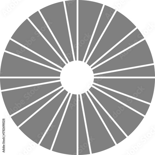 Prominent donut slice arrangement organizes circular fields displaying distinct radial divisions of data.
