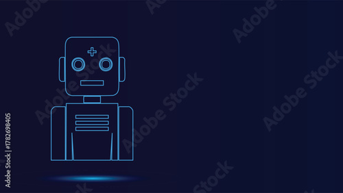 Futuristic Robot Vector Graphic Design - Sci-Fi Technology Automation Concept Artificial Intelligence Robotics Machine Learning Innovation and Modern Tech