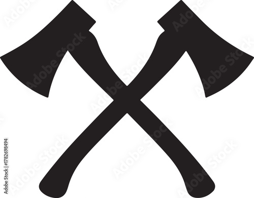 Crossed Axes silhouette vector