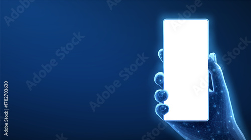 Phone mockup in hand and pins connected. Phone mobile app, gps tracker, geo location, uber route, pin pointer, navigation plan, online search, taxi app service concept.

