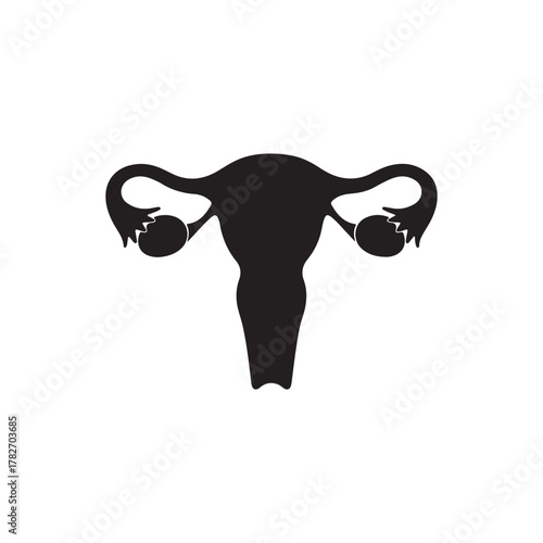 Female uterus silhouette vector illustration design on white background.
