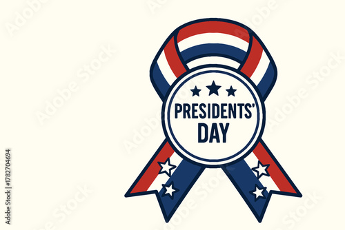 Patriotic presidents day ribbon with stars and stripes design