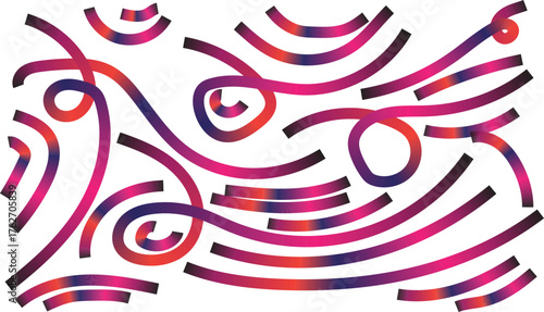 Abstract swirling lines in vibrant pink and purple hues