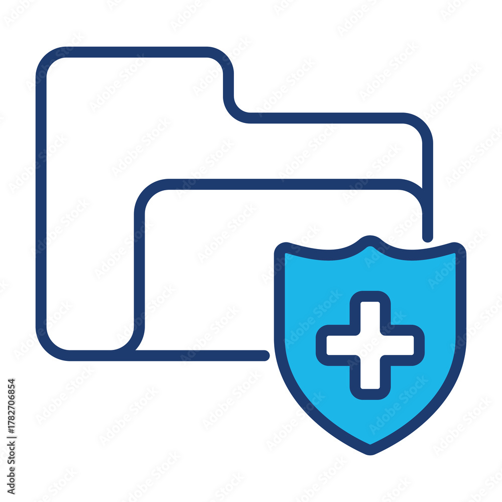 Fototapeta premium Clinical Data Icon In Blue Monochrome Flat Design, Vector Illustration 