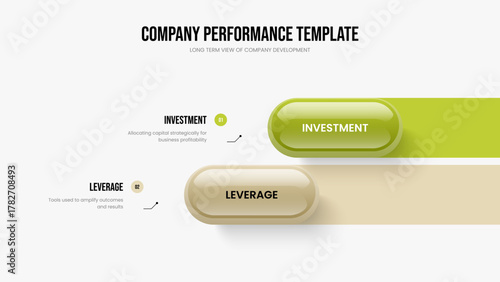 Marketing Development Slide Template Vector Illustration. Business Portfolio Two Step Diagram Presentation Design. Product Forecast 2 Option Infographic Slideshow Layout.