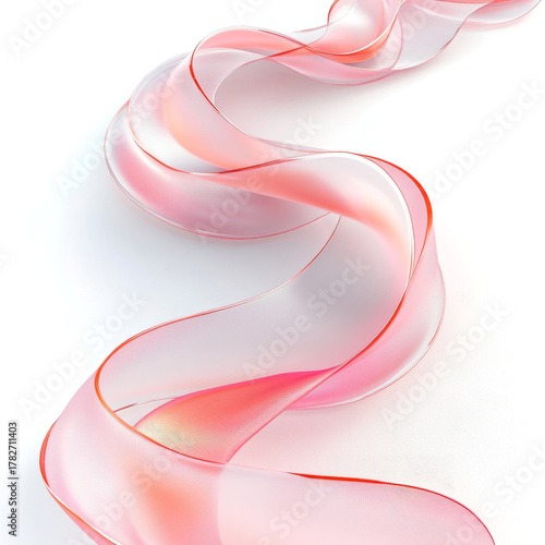 beautiful red ribbon on a transparent background