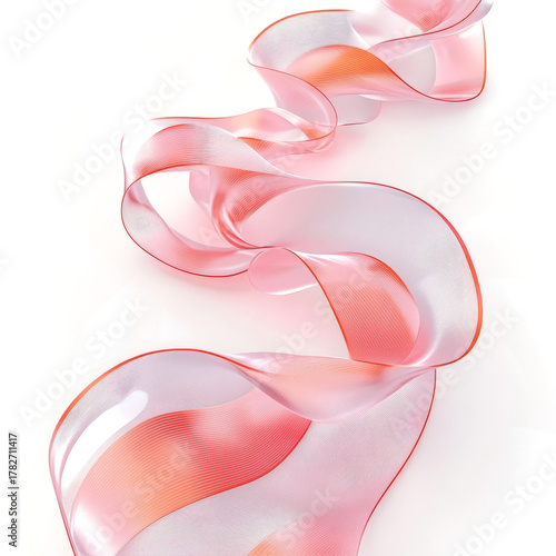 beautiful red ribbon on a transparent background
