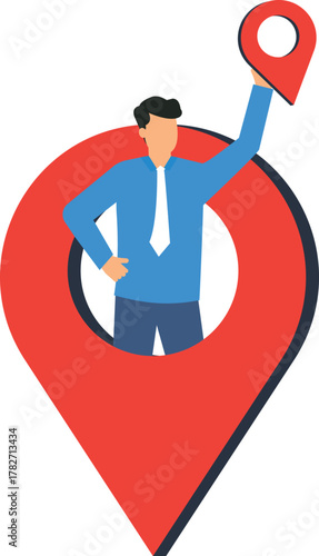 Businessman running up green growth arrow on financial chart. Career progression, personal development, investment success, corporate ambition, moving forward, business growth, success concept.