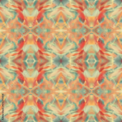 Warm DYE Abstract Seamless Pattern in Earthy Watercolor Tones