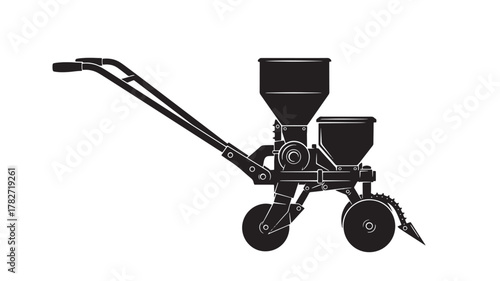 Precision planting made easy with this hand pushed seeder, perfect for small farms and vegetable gardens, ensuring uniform seed distribution and efficient crop management today