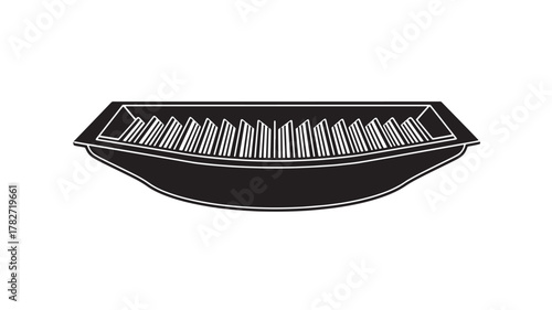 Automotive air filter in sleek black and white for engine maintenance and air purification, perfect for car enthusiasts and mechanics seeking clean vehicle parts