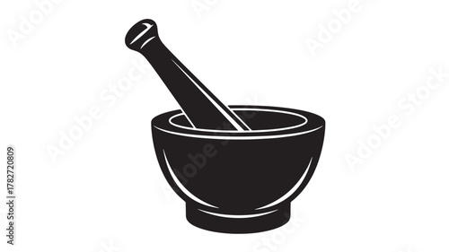 Create Your Culinary Masterpiece: Black Mortar and Pestle for Grinding Herbs and Spices, Perfect for Chefs and Home Cooks, Authentic Flavor Starts Here