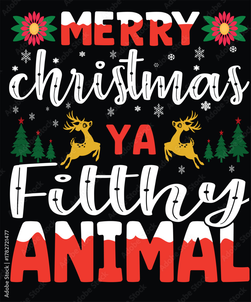 Obraz premium Christmas t-shirt design
