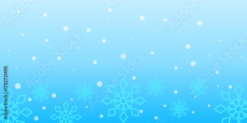Blue gradient background with white snowflakes and falling snow. Ideal for winter, Christmas, or holiday-themed designs and seasonal greeting cards.