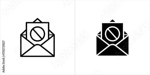 Email with a prohibition sign, representing blocked or rejected message