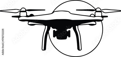 Illustrator drone aerial vehicle transportation technology professional silhouette vector