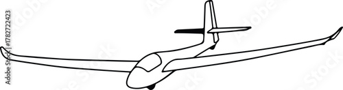 Illustrator Glider aircraft soaring through the sky Silhouette vector