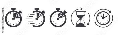 Time measurement icons set Vector
