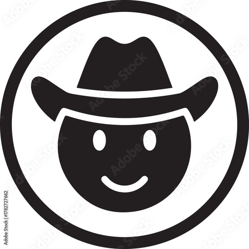 Man with mustache wearing a hat cartoon icon vector vintage style