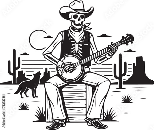 Rock musician woman cartoon playing guitar vector illustration