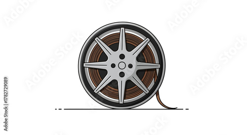 Vintage Film Reel with Tape.