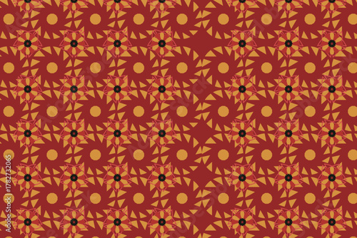 Luxurious Islamic arabesque seamless pattern combining ornate florals and curved geometric balance, suitable for premium packaging, interior textiles, wallpapers, and Ramadan greeting designs.