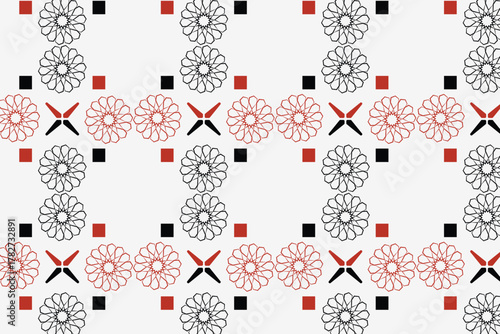 Luxurious Islamic arabesque seamless pattern combining ornate florals and curved geometric balance, suitable for premium packaging, interior textiles, wallpapers, and Ramadan greeting designs.