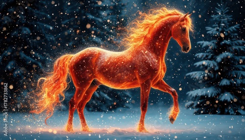 horse in fire