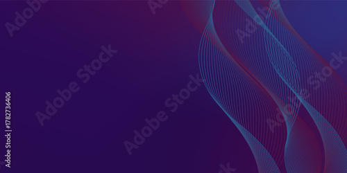 Wavy pink blue blended lines with blue and purple gradient mesh abstract background nice for wallpaper ,banner or card