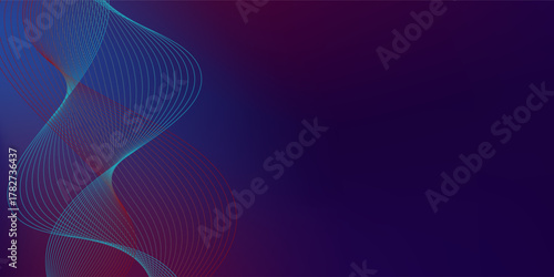 Wavy pink blue blended lines with blue and purple gradient mesh abstract background nice for wallpaper ,banner or card