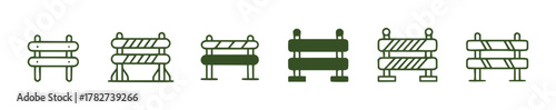 Collection of Road Barrier and Construction Safety Icons